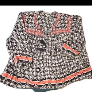 Crown & Ivy Marjory Nearhof Top 2XL Geometric Y2k Retro Cottage Work to Night Ov